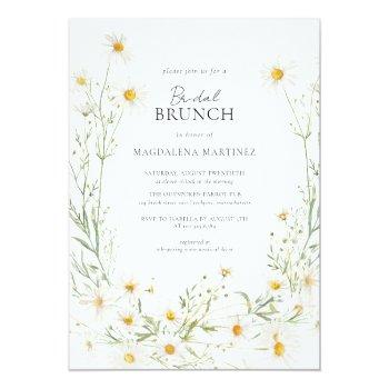 Daisy Boho Wildflower Rustic Bridal Brunch Invitation Front View