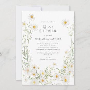 daisy boho wildflower rustic bridal shower invitation