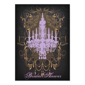 Damask Purple Chandelier Vintage Front View