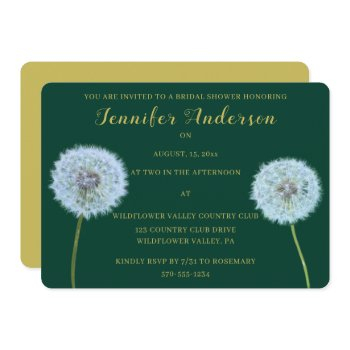 dandelions dandelion clocks wedding bridal shower invitation