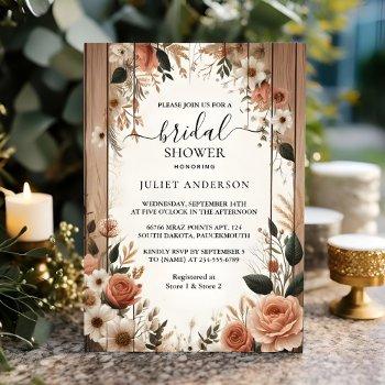 day garden spring wood boho rustic bridal shower invitation