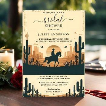 day rodeo retro horse rustic western bridal shower invitation