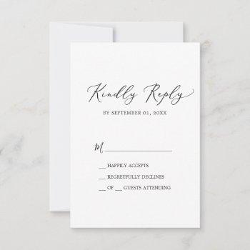 delicate black calligraphy simple rsvp card