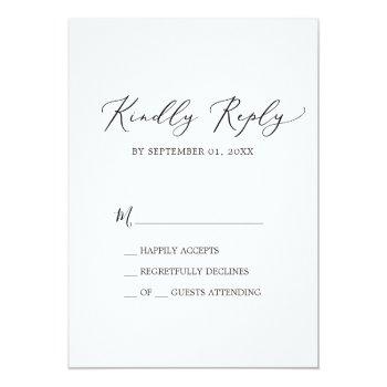 Delicate Black Calligraphy Simple Rsvp Card Front View