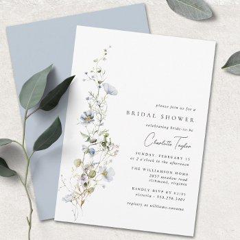 delicate blue floral | airy garden bridal shower invitation