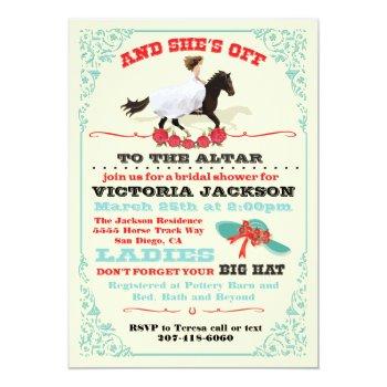 Derby Bridal Shower And She's Off! Invitation Front View