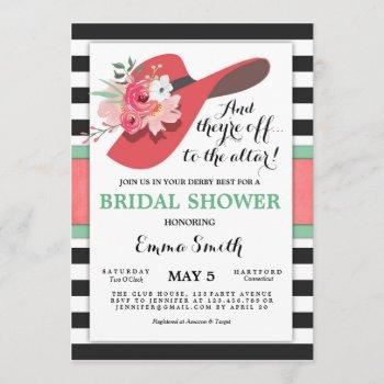derby bridal shower invitation wear a hat horse