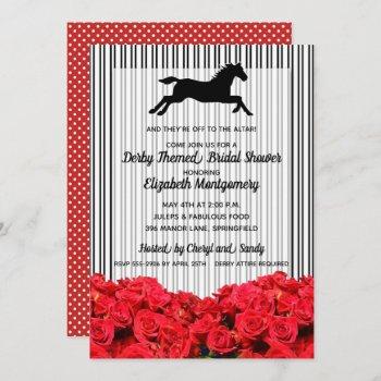 derby bridal shower red roses racehorse invitation