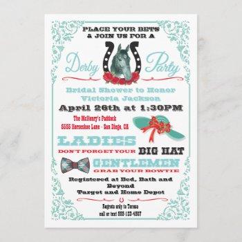 derby horse racing bridal shower invitations