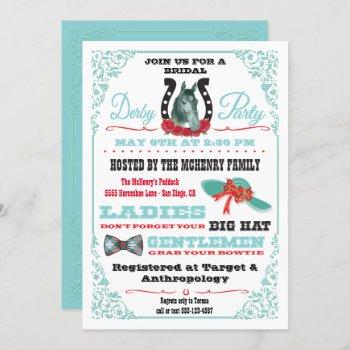 derby horse racing bridal shower party invitation
