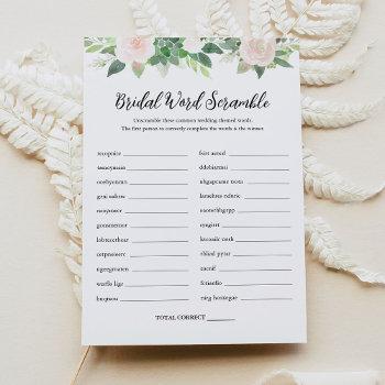 devon word scramble bridal shower game card