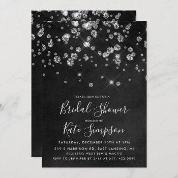 diamond chalkboard bridal shower invitation