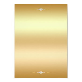 Diamond Glitter Watercolor Flowers Gold Menu Front View