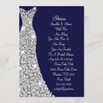 diamond studded wedding dress bridal invitation