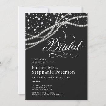 diamonds pearls future mrs. black bridal shower invitation