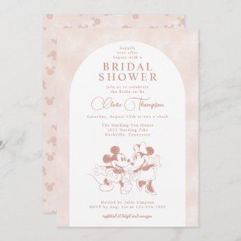 disney's mickey & minnie mouse pink bridal shower invitation