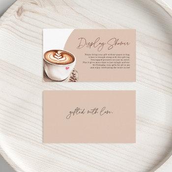 display shower coffee love brewing bridal shower enclosure card