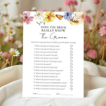 does the bride really know the groom game card