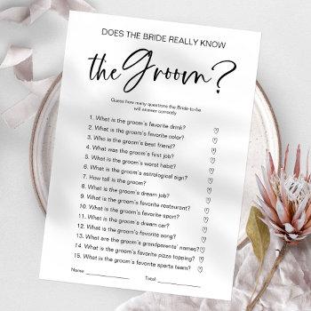 does the bride really know the groom game invitation