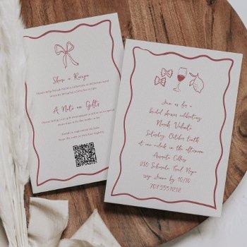 dolce vita all in one handwritten bridal shower invitation