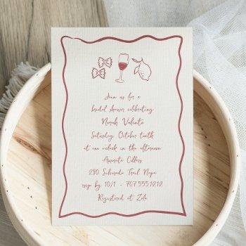 dolce vita handwritten bridal shower invitation