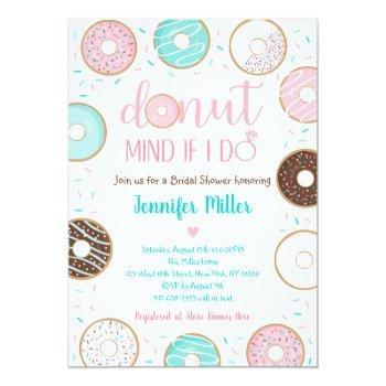 Donut Sprinkles Pink Blue Bridal Shower Brunch Invitation Front View