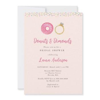 donuts and diamonds bridal shower invitation