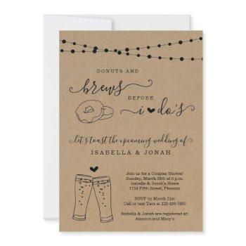 donuts & brews before i dos couples bridal shower invitation
