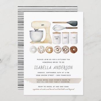 donuts kitchen utensils boho bridal shower invitation