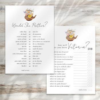 double sided would you rather bridal shower games invitation