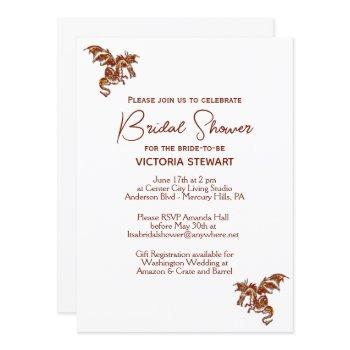  dragon fantasy bridal shower invitation