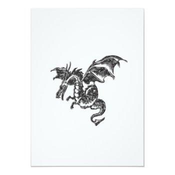 Dragon Fantasy White Bridal Shower Invitation Front View