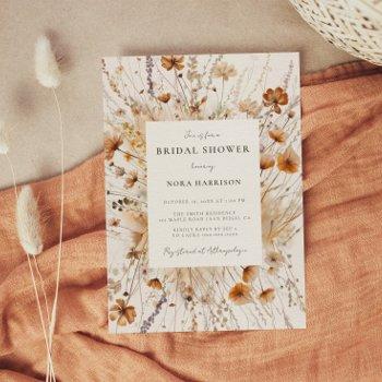 dreamy autumn wildflower bridal shower invitation