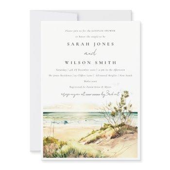 dusky coastal beach sun seascape couples shower invitation