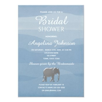 Dusty Blue And Silver Foil Elephant Front View
