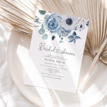 dusty blue bridal shower invitation