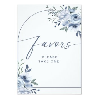 Dusty Blue Favors Bridal Shower Sign Front View