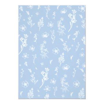 Dusty Blue Find The Guest Bingo Bridal Shower Game Invitation Front View