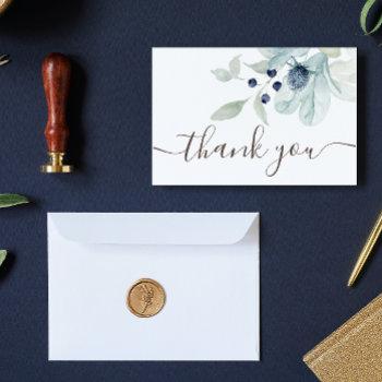 dusty blue floral thank you cards