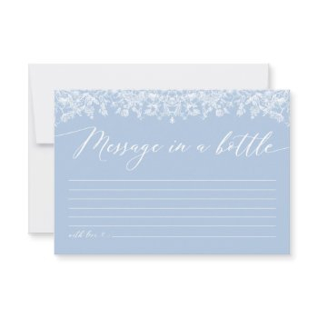 dusty blue message in a bottle bridal shower game invitation