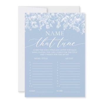 dusty blue name that tune bridal shower game invitation