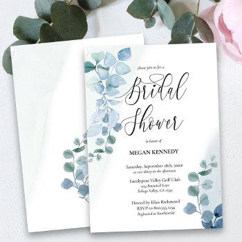 dusty eucalyptus elegant greenery bridal shower invitation