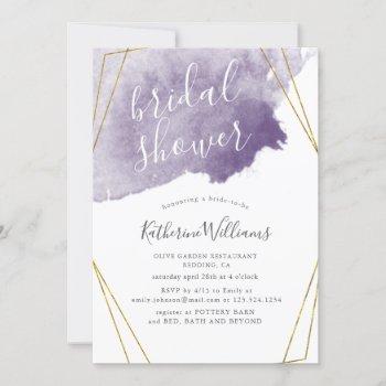 dusty gold and purple ⎥ bridal shower invitation