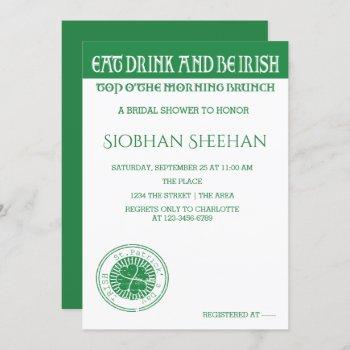 eat drink and be irish morning brunch invitation