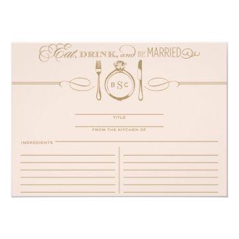 Eat Drink And Be Married Blush And Gold Recipe Front View