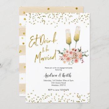 eat, drink, and be married engagement party invitation