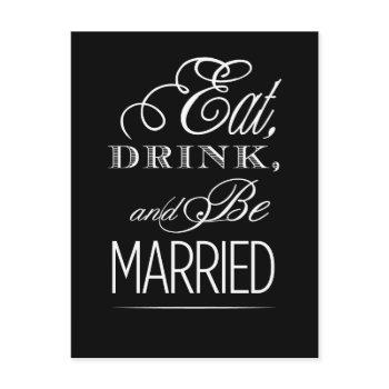 eat drink and be married postcard