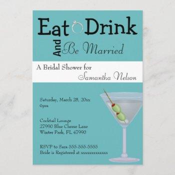 eat drink & be married bridal shower invitation