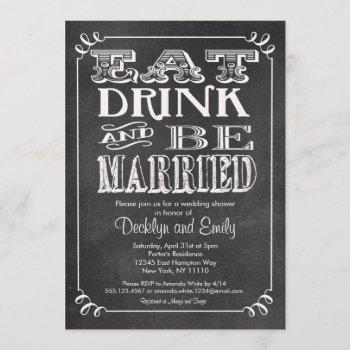 eat drink be married chalkboard invitation wedding