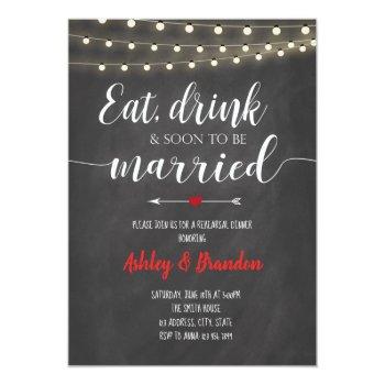Eat Drink N Soon To Be Married Invitation Front View